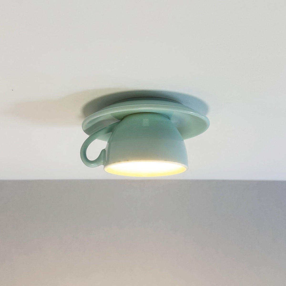 Keramische Plafondlamp Koffiekopje Design Creatieve Spot Blauw Roze Geel Woonkamer Slaapkamer Speels | Sulvida