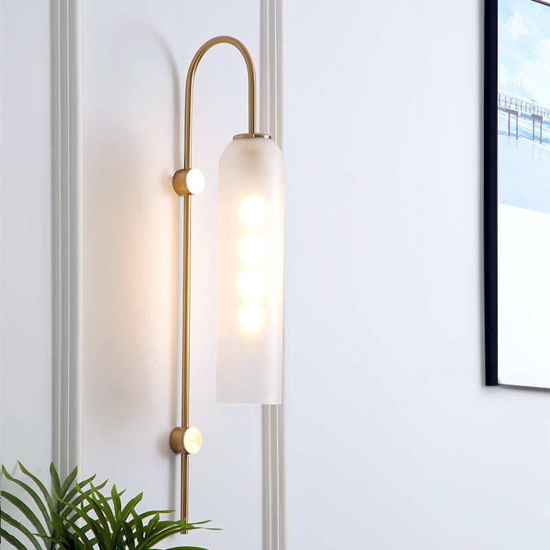 Metalen wandlamp met glazen ribbel kap rookgrijs amber groen wit zwanenhals retro woonkamer slaapkamer | Sulvida