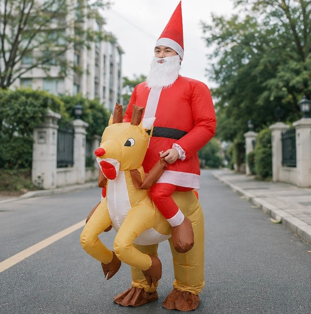 Opblaasbaar Kerstman Kostuum voor Volwassenen en Kinderen Feestdagen Verkleedkleding Kerst Outfit Carnaval | Sulvida