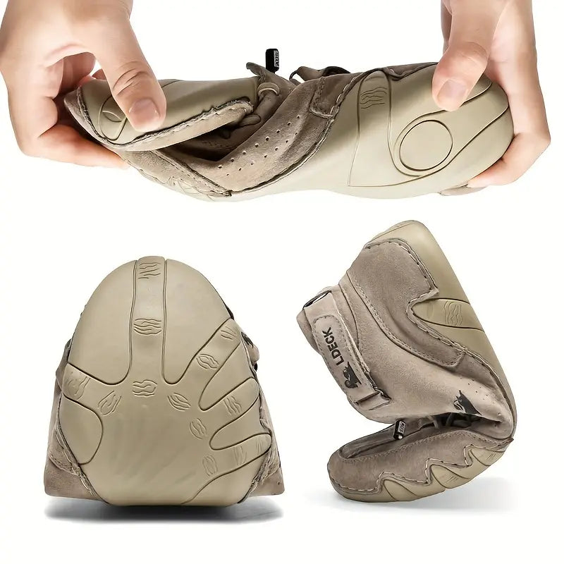 Waterdichte Herenschoenen Hoog met Elastische Sluiting Modern Stoer Ontwerp Leer Comfortabel Casual Dagelijks | Sulvida