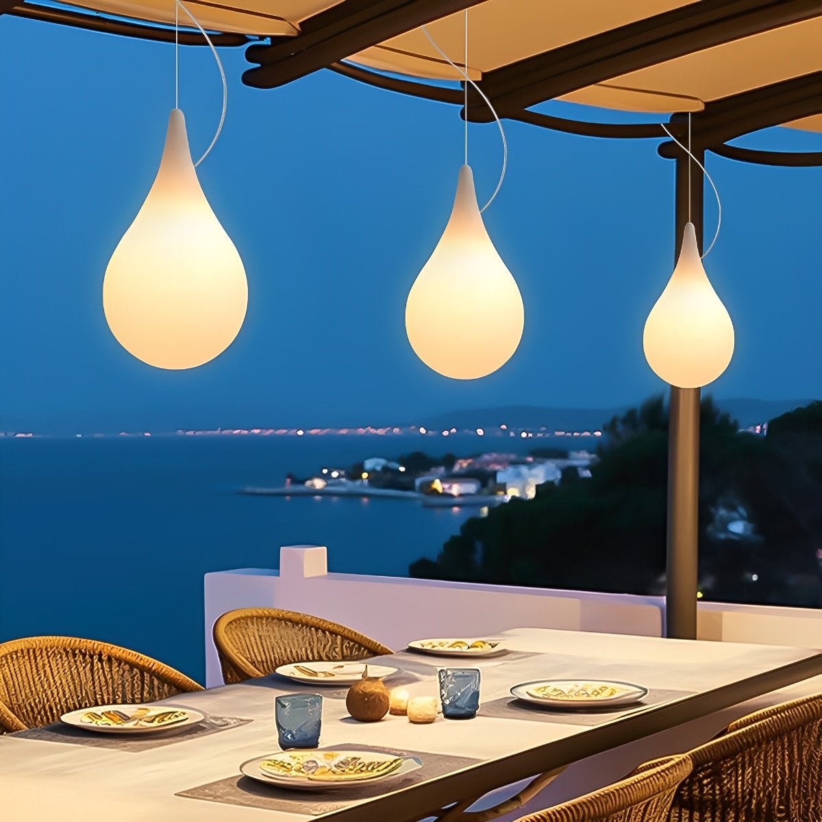 LED Hangverlichting Druppelvorm Waterdicht IP65 Sfeerlicht voor Tuin Terras Binnenplaats Buiten Sfeerverlichting | Sulvida