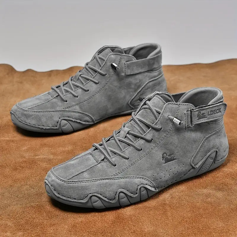 Waterdichte Herenschoenen Hoog met Elastische Sluiting Modern Stoer Ontwerp Leer Comfortabel Casual Dagelijks | Sulvida