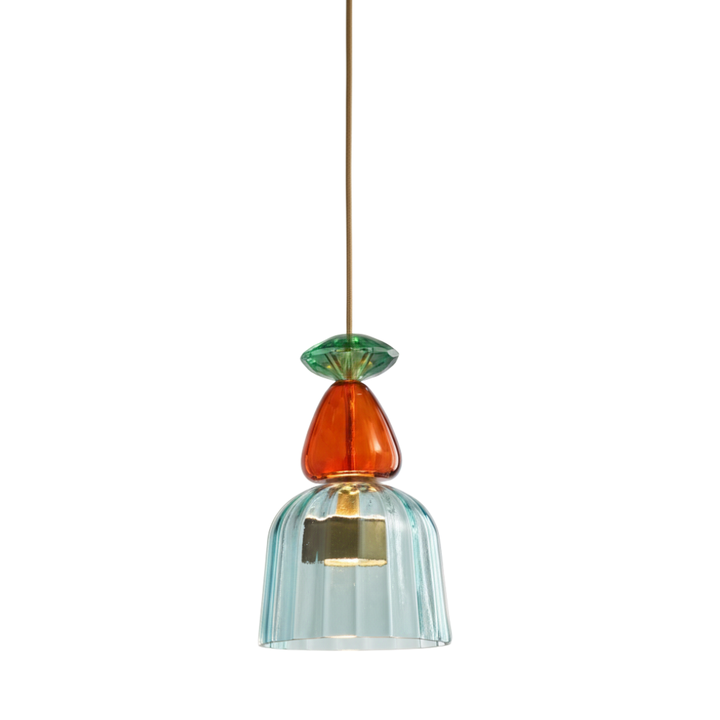 Glazen Hanglamp Met Kleurrijke Kap Modern Design Verstelbaar Macaron Stijl Woonkamer Eetkamer Kantoor Verlichting | Sulvida