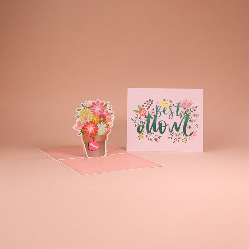 3D Pop-up Wenskaart met Bloemen voor Moederdag Verjaardag Jubileum Valentijn Liefde Felicitatie Cadeau | Sulvida