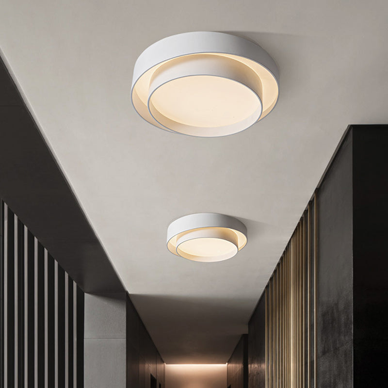 Ronde Plafondlamp Wit Metaal LED Dimbaar met Afstandsbediening 40/50/60 cm Slaapkamer Plafondverlichting | Sulvida