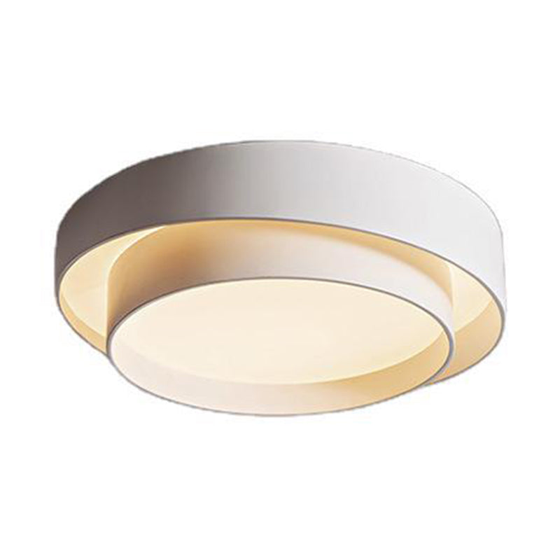 Ronde Plafondlamp Wit Metaal LED Dimbaar met Afstandsbediening 40/50/60 cm Slaapkamer Plafondverlichting | Sulvida
