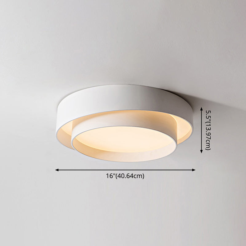 Ronde Plafondlamp Wit Metaal LED Dimbaar met Afstandsbediening 40/50/60 cm Slaapkamer Plafondverlichting | Sulvida
