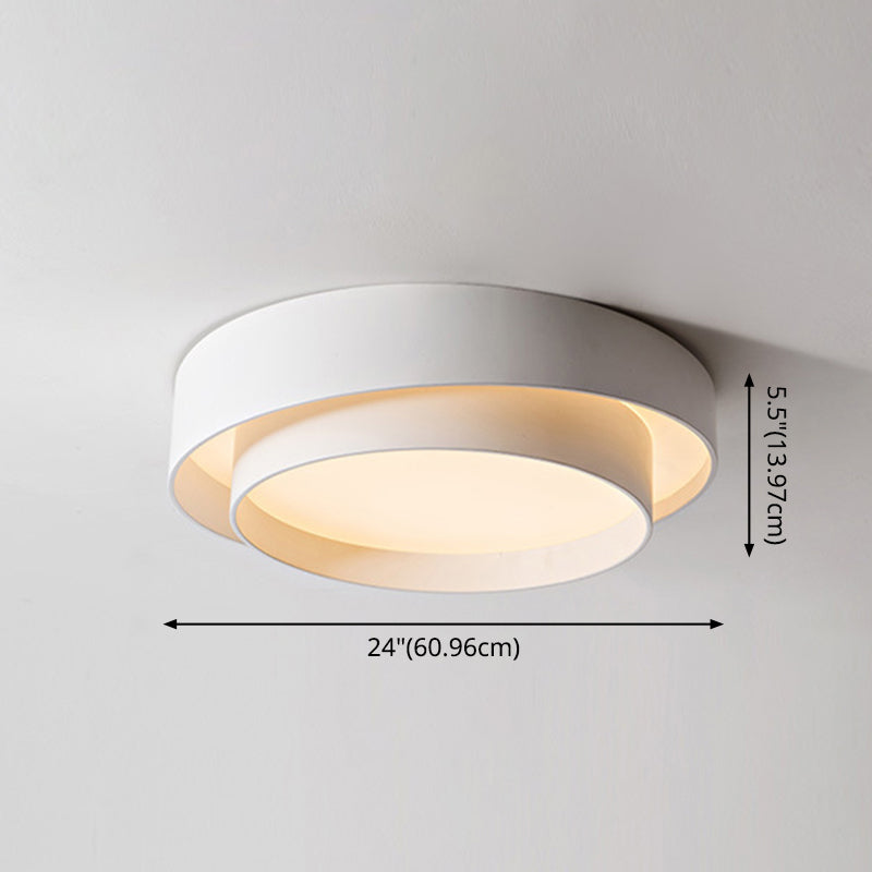 Ronde Plafondlamp Wit Metaal LED Dimbaar met Afstandsbediening 40/50/60 cm Slaapkamer Plafondverlichting | Sulvida