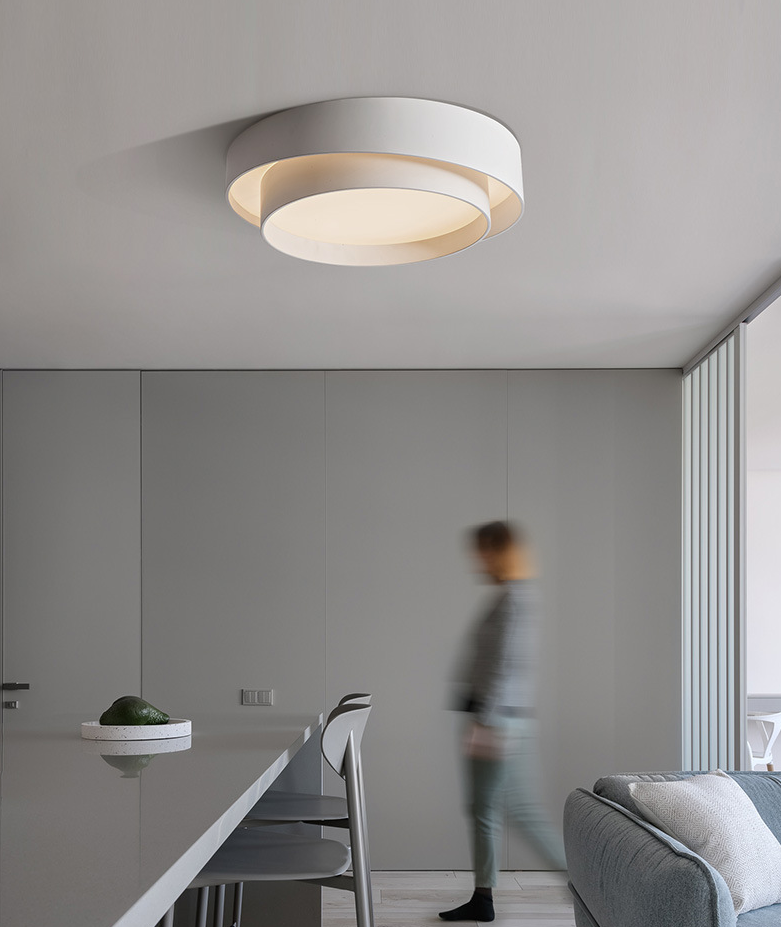 Ronde Plafondlamp Wit Metaal LED Dimbaar met Afstandsbediening 40/50/60 cm Slaapkamer Plafondverlichting | Sulvida