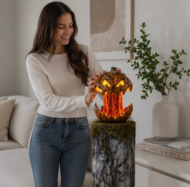 Geluid-Geactiveerde Pompoen met Verlichte Ogen voor Halloween Feest Decoratie en Griezelige Sfeer Creatie | Sulvida