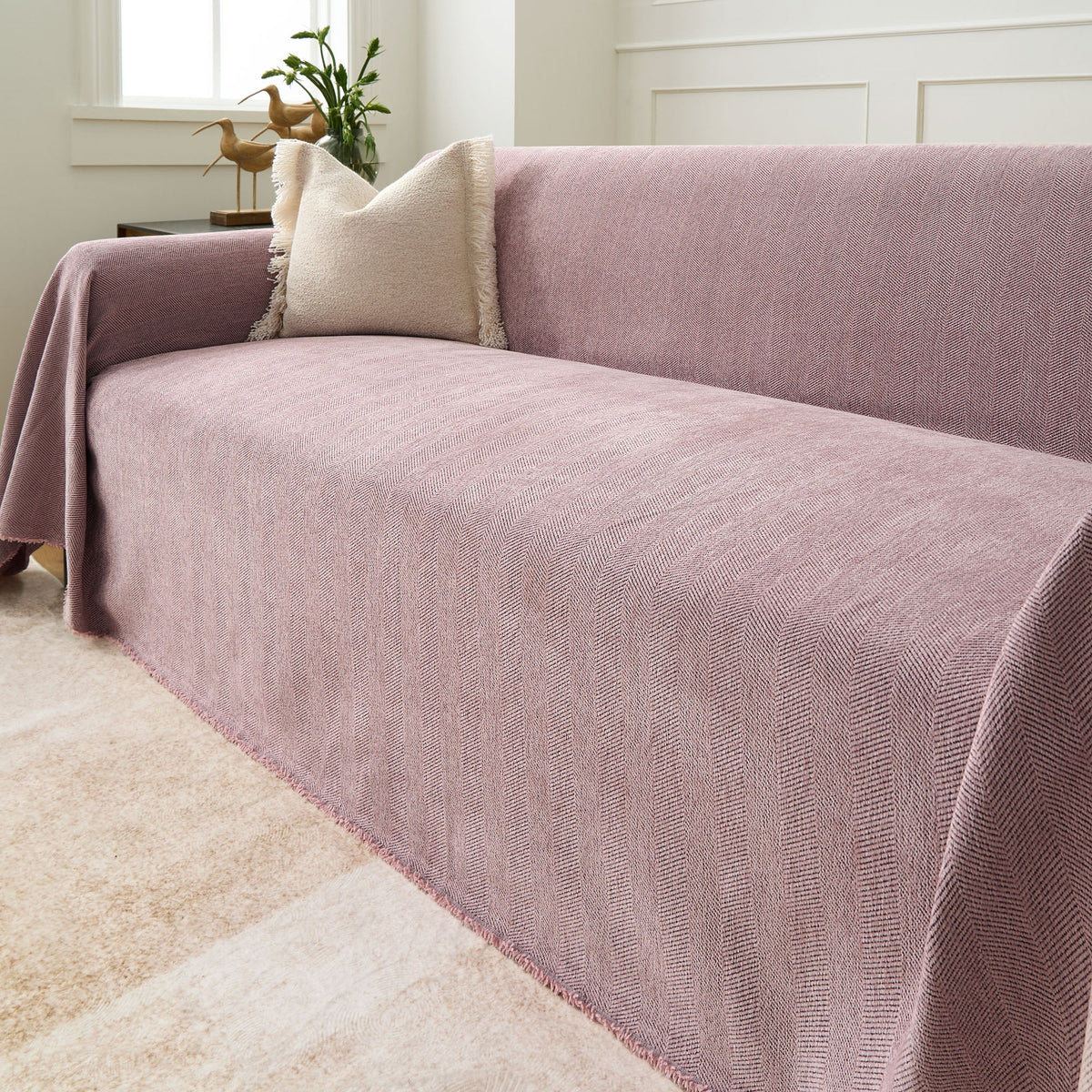 Geweven Bankhoes Visgraat Patroon Meubelbeschermer Huisdiervriendelijk Wasbaar Decoratief Sofa Woonkamer | Sulvida