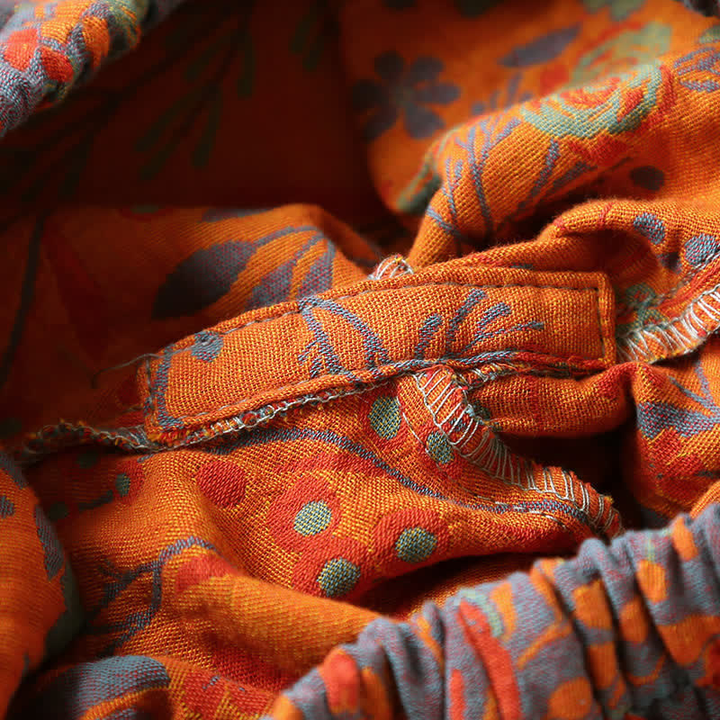Vintage Loungewear Set met Blaaddessin - Katoenen Pyjama met Klassiek Jacquardpatroon voor Dames en Heren - Comfortabele Homewear | Sulvida