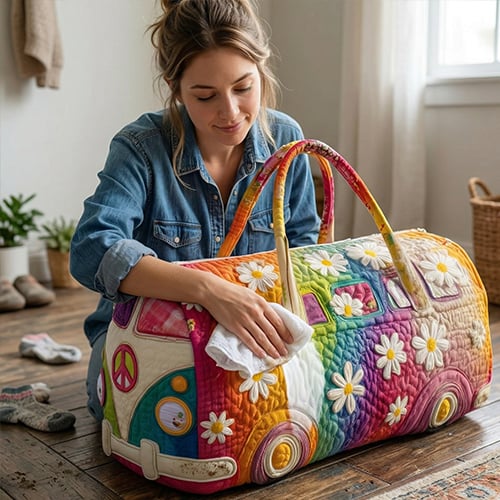 Gesteppte Weekendtas met Bloemendetails Handbagage Reizen Sport Schoudertas Gewatteerd Dames Overnachting | Sulvida