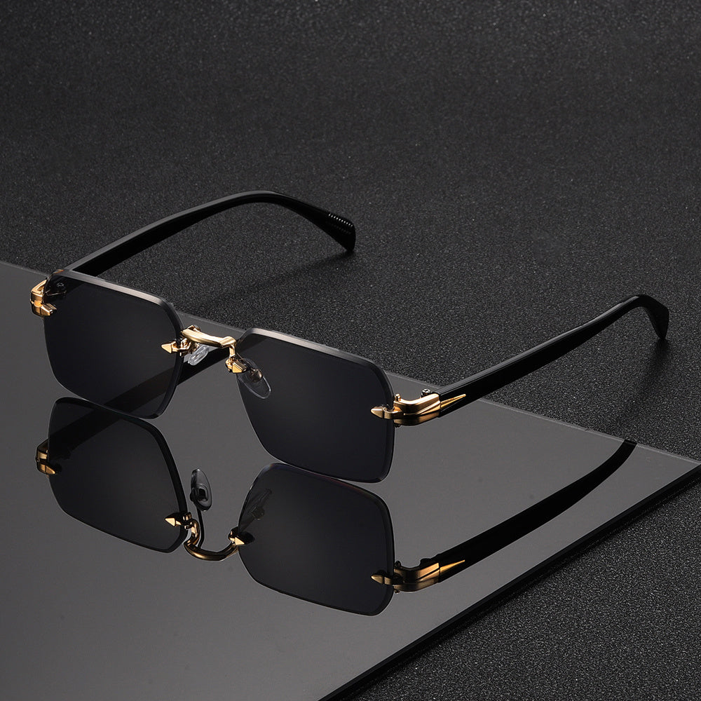 Herenleesbrille zonder montuur vierkant model licht metaal glas voor dagelijks gebruik helder zicht comfort | Sulvida