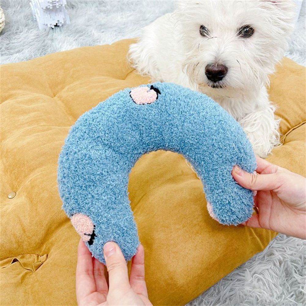 Rustgevend Huisdierkussen U-Vorm Steun Zachte Bekleding Hond Kat Beige Grijs Roze Comfortabel Rustplek Bed | Sulvida