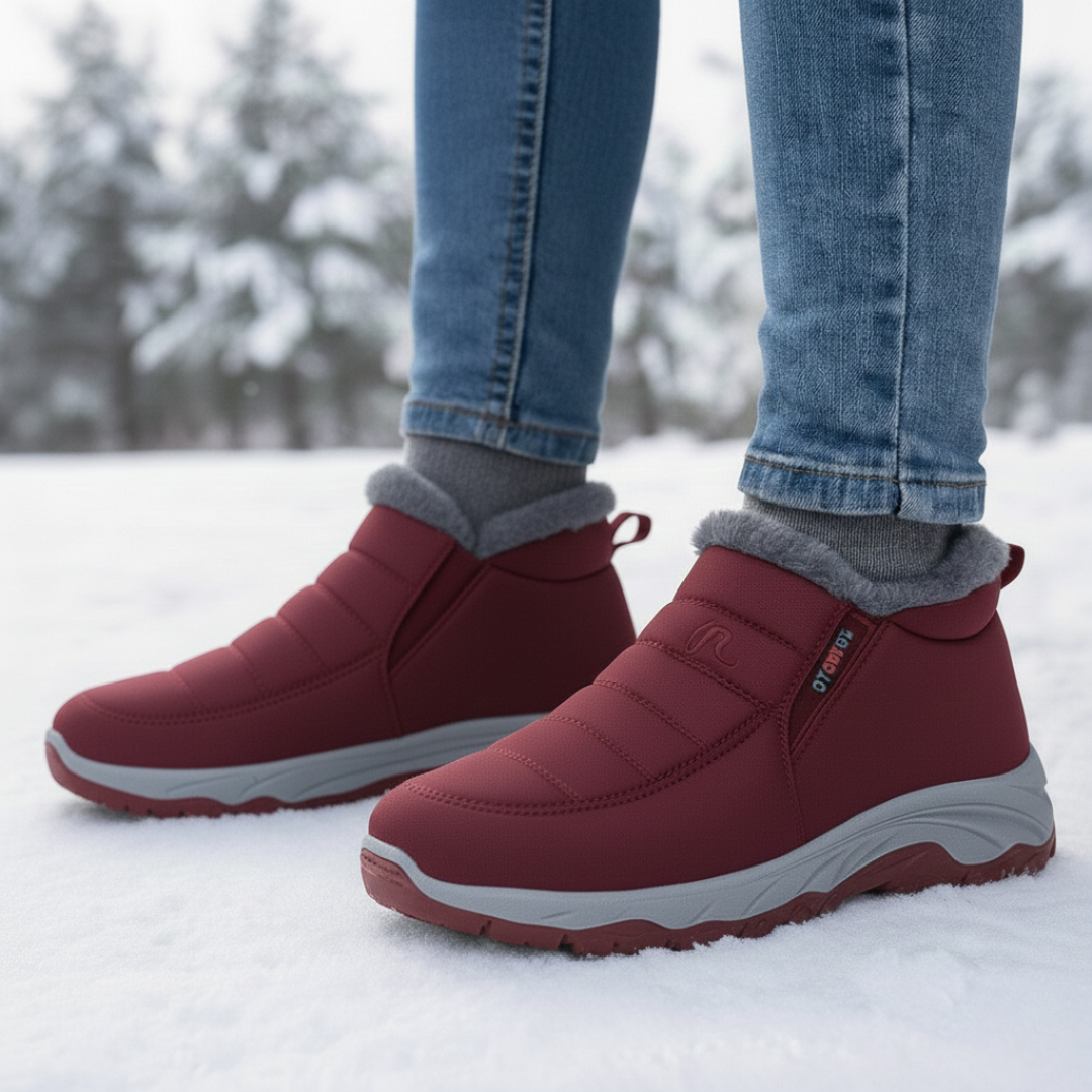 Dames Winterlaarzen Knöchelhoog Waterafstotend Warm Gevoerd Elastische Instap Comfortabel Snowboots Antislip | Sulvida