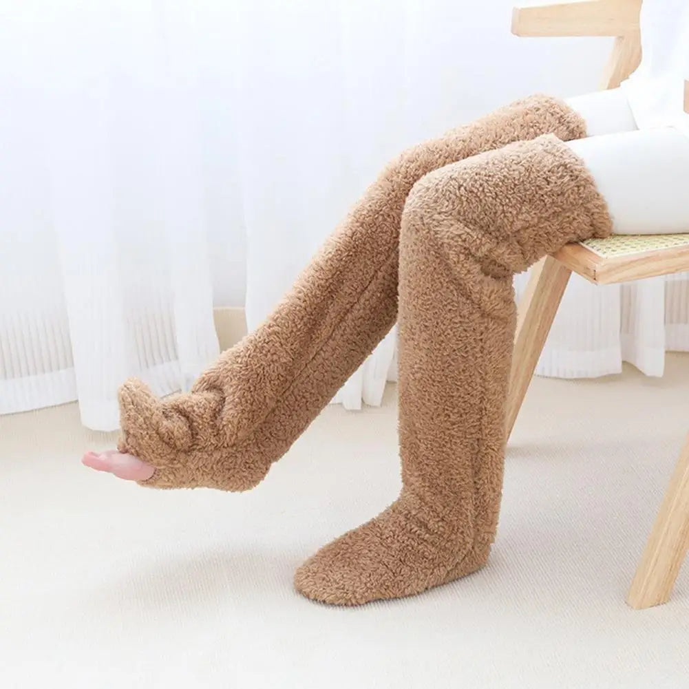 Warme Fleece Wintersokken Lange Kniekousen Verstelbare Voetopening Thermisch Comfortabel Dames Heren | Sulvida