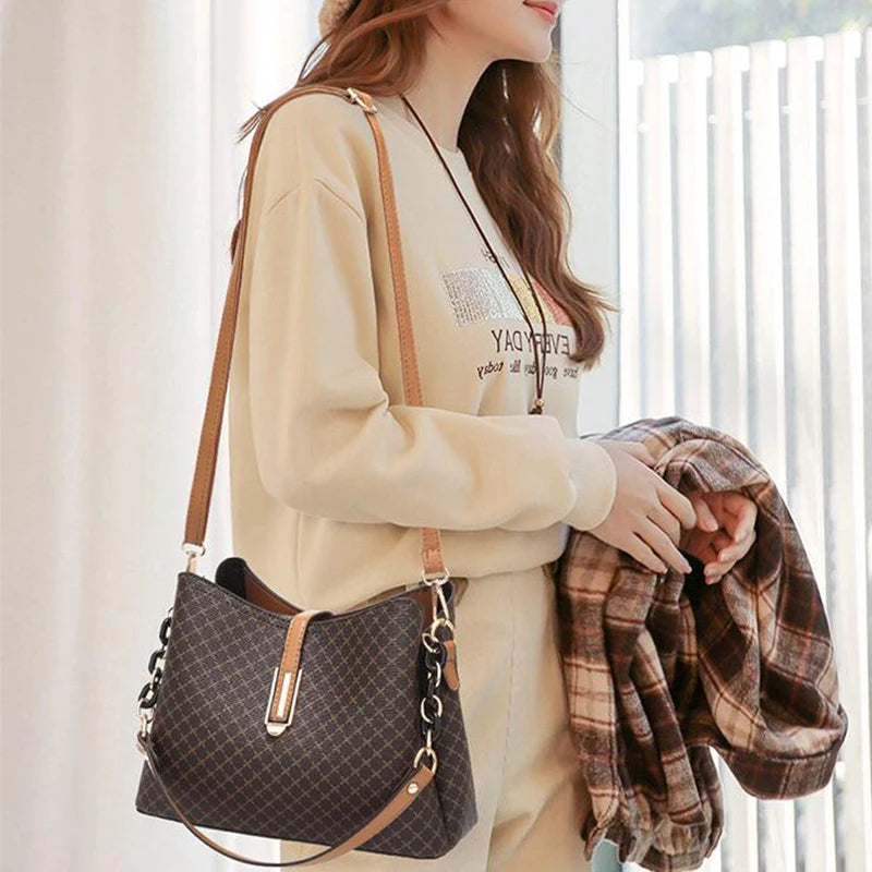Schoudertas Dames Vintage Designstijl PU-Leer Beige Koffie Zwart Bruin Dagelijks Gebruik Mode Handtas | Sulvida