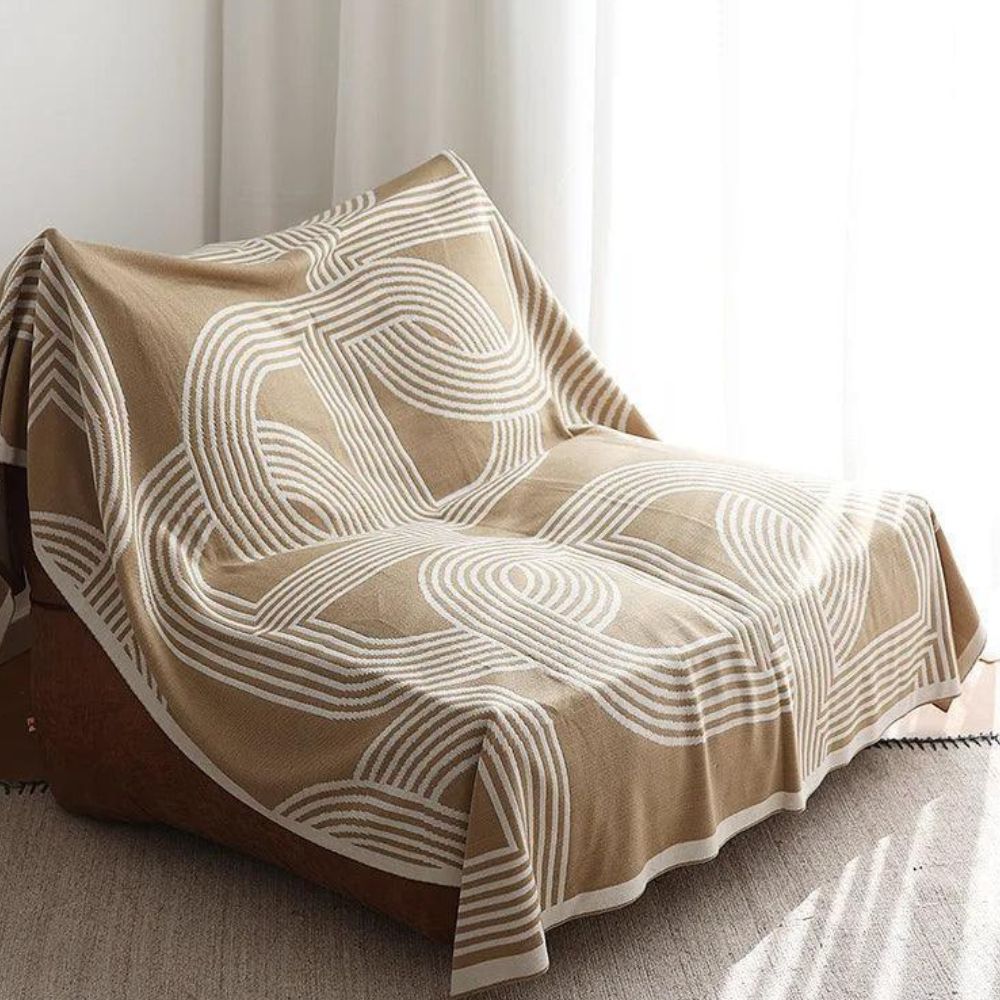 Dubbelzijdige Gebreide Plaid met Geometrisch Patroon – Zachte Deken voor Bank Bed Stoel Warmte Stijl | Sulvida