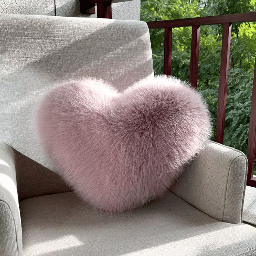 Hartvormig Sierkussen Zacht Pluche Decoratiekussen Knuffelkussen 32×40 cm Beige Wit Groen Woonkamer Slaapkamer | Sulvida