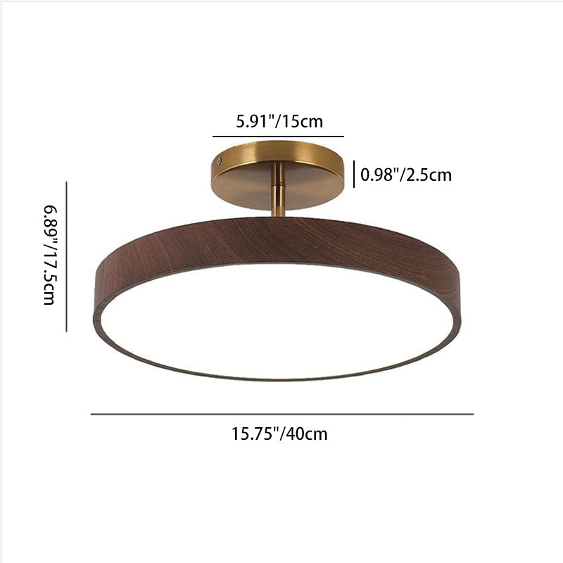 Plafondlamp Rond Houtlook LED Natuurlijke Warmte Moderne Minimalistische Sfeerverlichting voor Woonkamer | Sulvida