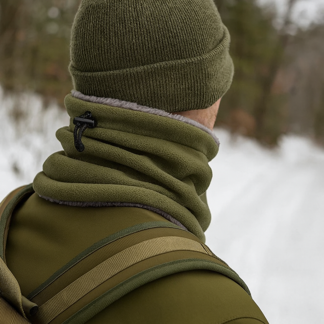 Fleece nekwarmer met trekkoord winteraccessoire multifunctioneel windstopper outdoor unisex sportief | Sulvida