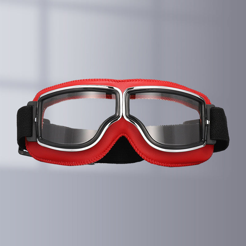 Motorgoggles Leer Vintage Aviator Over Bril Motorrijden Ski Bescherming UV Windscherm Verstelbaar Retro | Sulvida