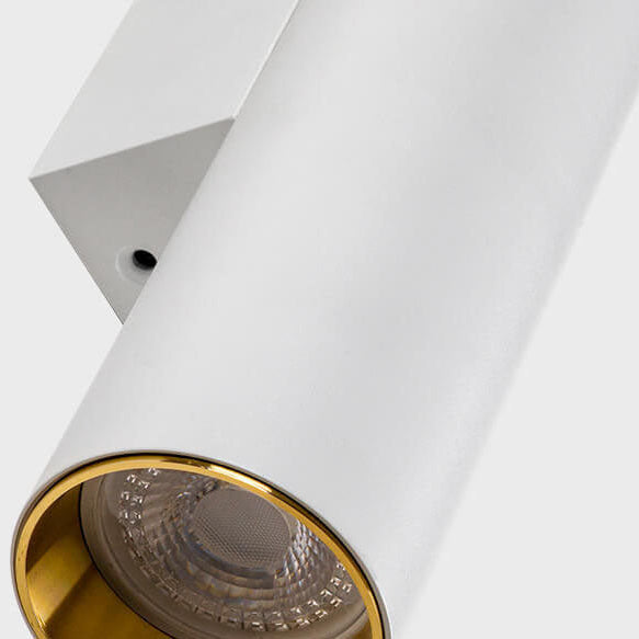 Aluminium Wandlamp Cilinder Zwart Wit Goud LED 2 Lichtpunten Slaapkamer Woonkamer Interieurverlichting | Sulvida