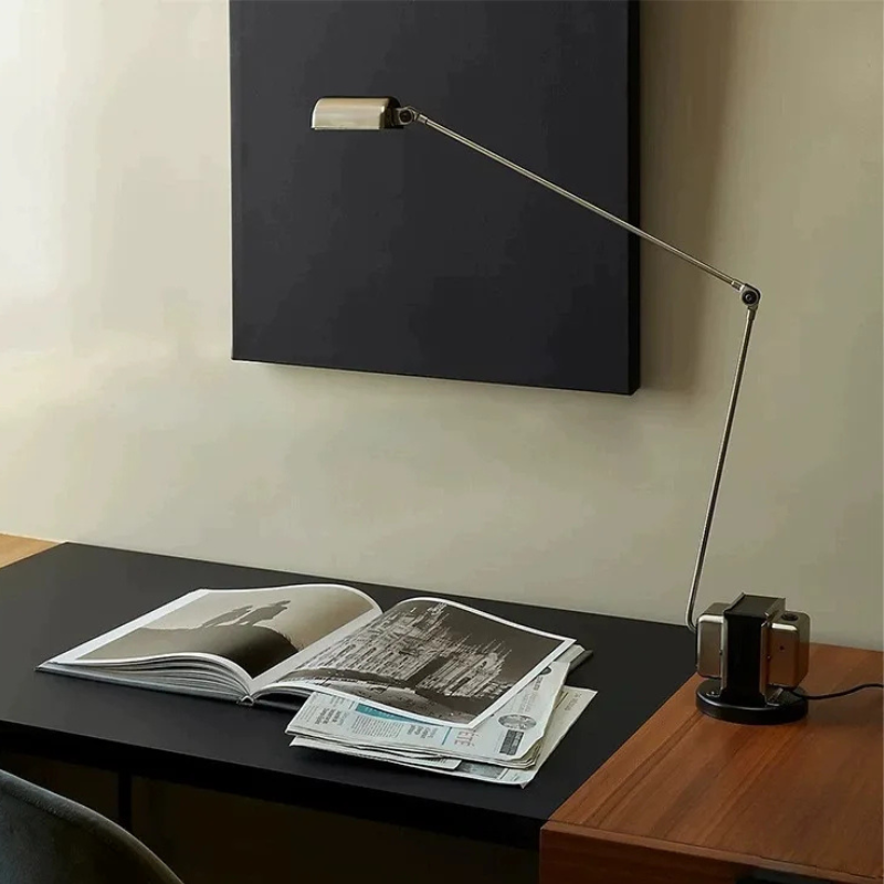Verstelbare Bureaulamp Metaal met Geledarm Dimbaar LED Licht Zwart Wit Rood Werkverlichting Studeerkamer | Sulvida