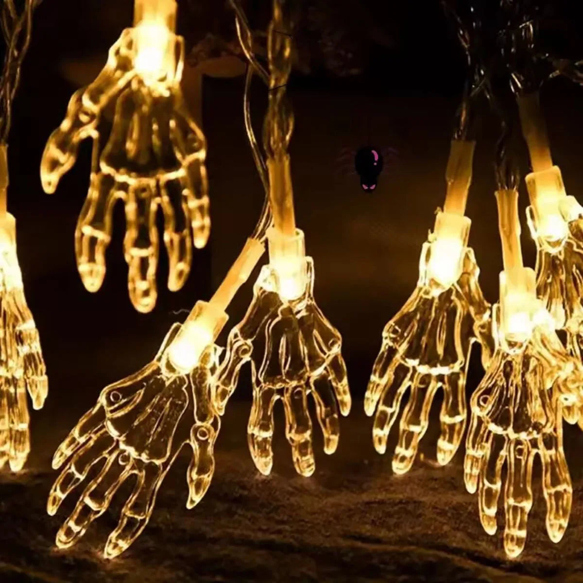 Lichtsnoer LED Schedelhanden Halloween Spookverlichting Binnen Buiten Feest Sfeer Decoratie Horror Griezel | Sulvida