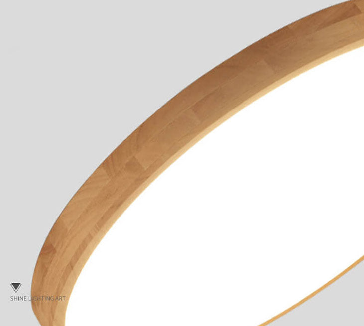 Ronde plafondlamp hout met geïntegreerde LED ultradun dimbaar warm licht voor woonkamer slaapkamer modern | Sulvida