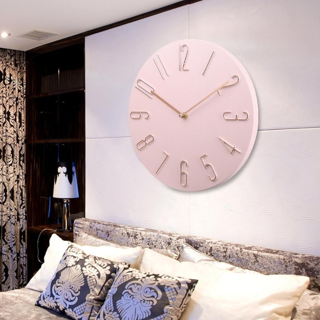 Minimalistische Wandklok Ø30 cm Modern Design ABS Zwart Wit Roze Groen Stil Uurwerk Woonkamer Keuken | Sulvida