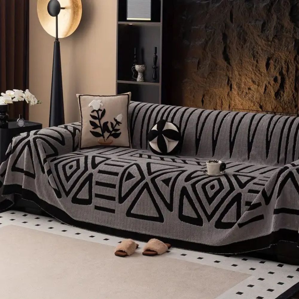 Bankhoes Jacquard Velours Microvezel Antislip Bescherming tegen Huisdieren Vlekken Stretch 180×130 tot 380 cm | Sulvida