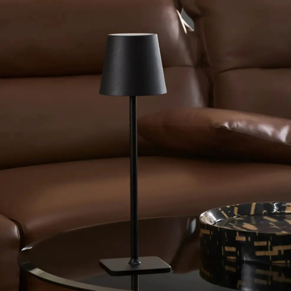 Draadloze Oplaadbare Tafellamp Dimbaar Touch 38cm Metaal LED Sfeerlamp Cordless Binnen Buiten Terras | Sulvida