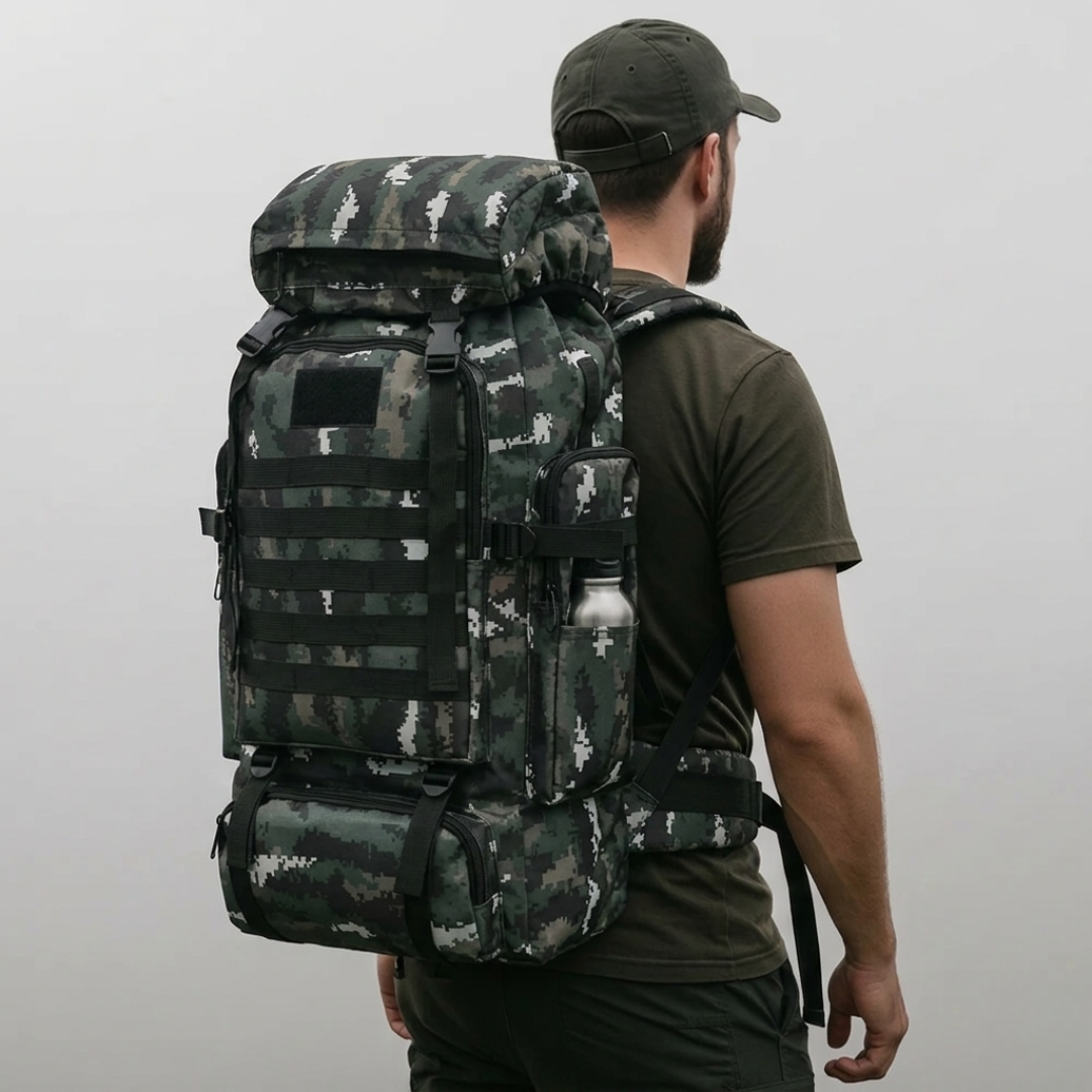 80 Liter Trekking Rugzak met MOLLE Systeem Waterdicht voor Backpackers Outdooravonturiers en Camping | Sulvida