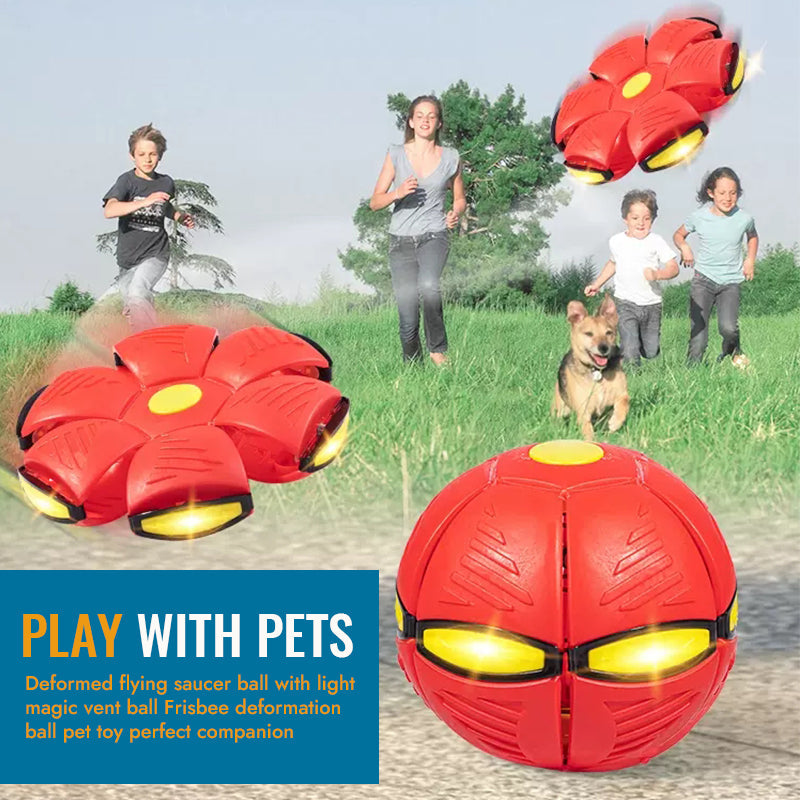 Balle soucoupe volante interactive pour animaux avec éclairage LED, bleue, rouge, rose, verte, jouet pour chien et chat | Sulvida