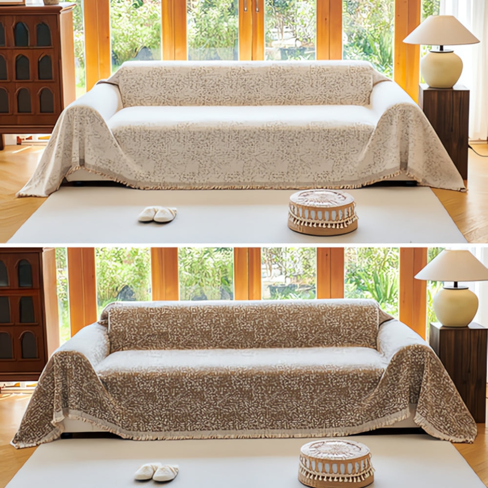 Omkeerbare Bankhoes Spikkelpatroon 180×180 180×230 180×300 180×340 cm Bescherming Katoen Microvezel Woonkamer | Sulvida