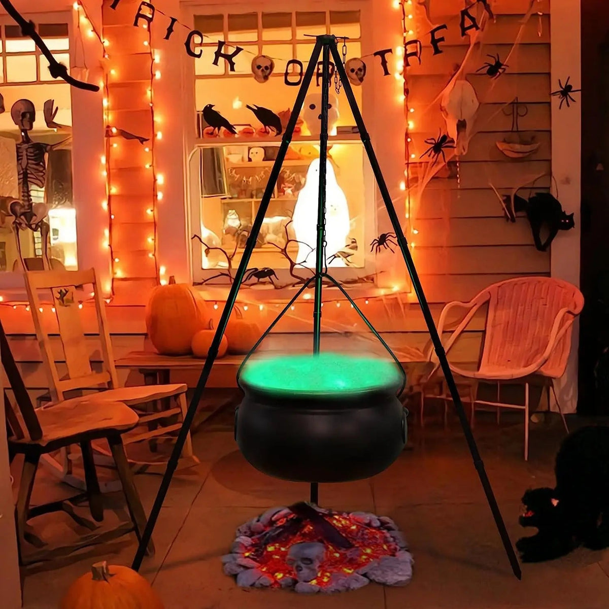 Heksenketel Decoratie met LED Verlichting & Statief – Grote Snoeppot Halloween voor Griezelige Tuin & Feest | Sulvida