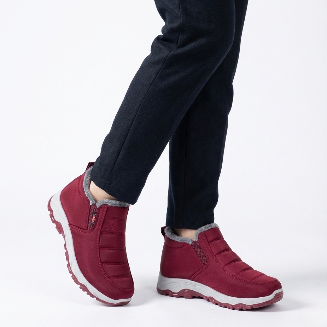 Dames Winterlaarzen Knöchelhoog Waterafstotend Warm Gevoerd Elastische Instap Comfortabel Snowboots Antislip | Sulvida