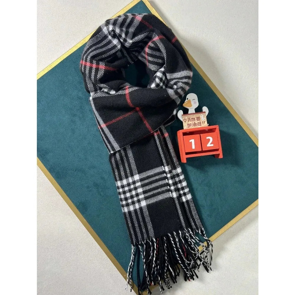 Gebreide Sjaal met Cashmere-Feel voor Herfst en Winter – Unisex Ruit Halswarmer Zachte Wollen Wintersjaal | Sulvida
