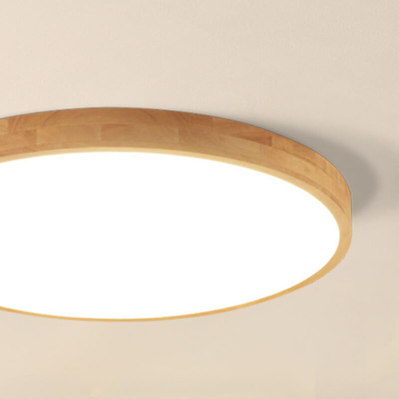 Ronde plafondlamp hout met geïntegreerde LED ultradun dimbaar warm licht voor woonkamer slaapkamer modern | Sulvida