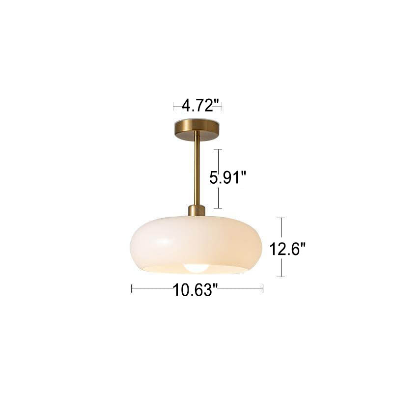 Glazen Hanglamp Bol Ø27cm Messing Pendant Light Eetkamer Woonkamer Hal Retro Ronde Plafondverlichting | Sulvida