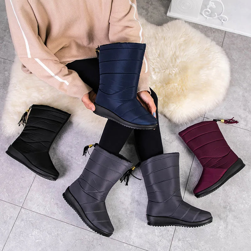 Gevoerde Winterlaarzen Dames met Antislip Zool en Kunstbont Voering voor Koude Dagen Warme Winterschoenen | Sulvida
