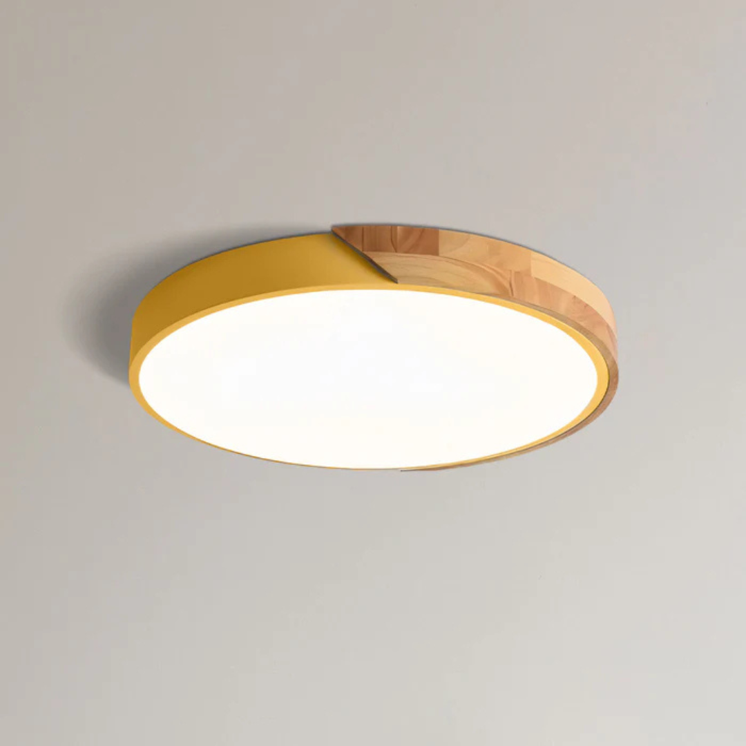 Plafondlamp Hout & Acryl Scandinavisch Design Warm Licht Ø23/30cm Slaapkamer Woonkamer Energiezuinige LED | Sulvida