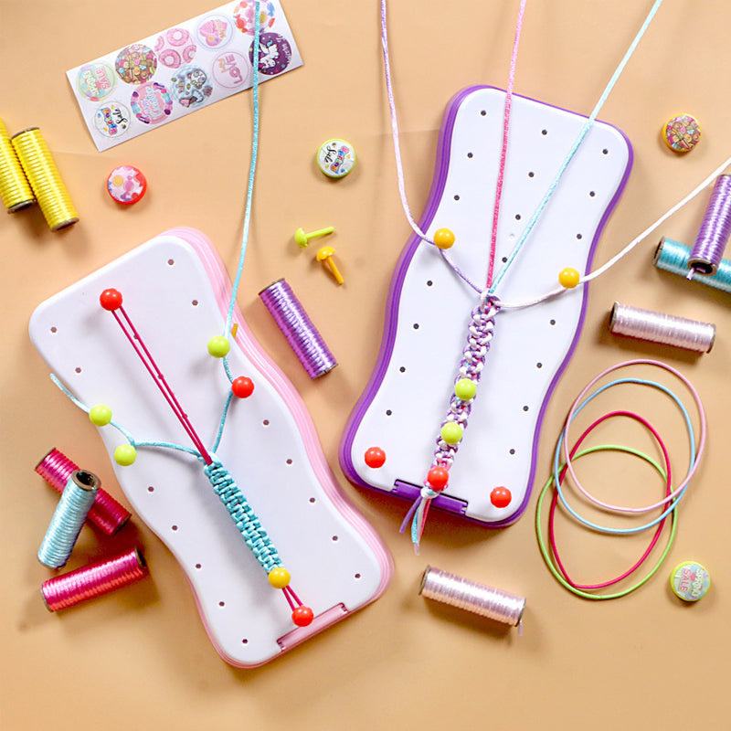 Kit créatif pour enfants : tressage et tissage, jouet créatif pour fabriquer des bracelets d’amitié, développer la motricité et apprendre en s’amusant | Sulvida
