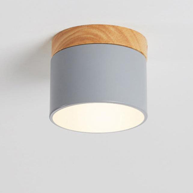Moderne Plafondlamp Scandinavisch Minimalistisch Hout LED Klein Rond Strak Hal Slaapkamer Gang Verlichting | Sulvida