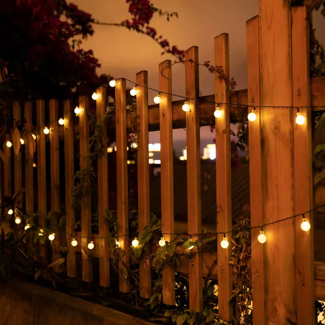 Guirlande lumineuse solaire à LED en cristal, blanc chaud, pour jardin, terrasse et camping, 5 m, 12 m, 22 m, résistante aux intempéries, éclairage d’ambiance | Sulvida