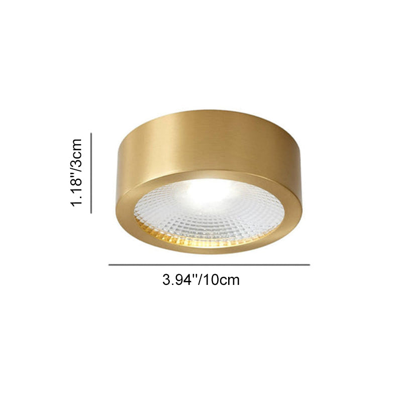 Plafondlamp rond koper ultradun LED geïntegreerd 8-12 cm directe montage warm wit koel wit voor hal woonkamer | Sulvida