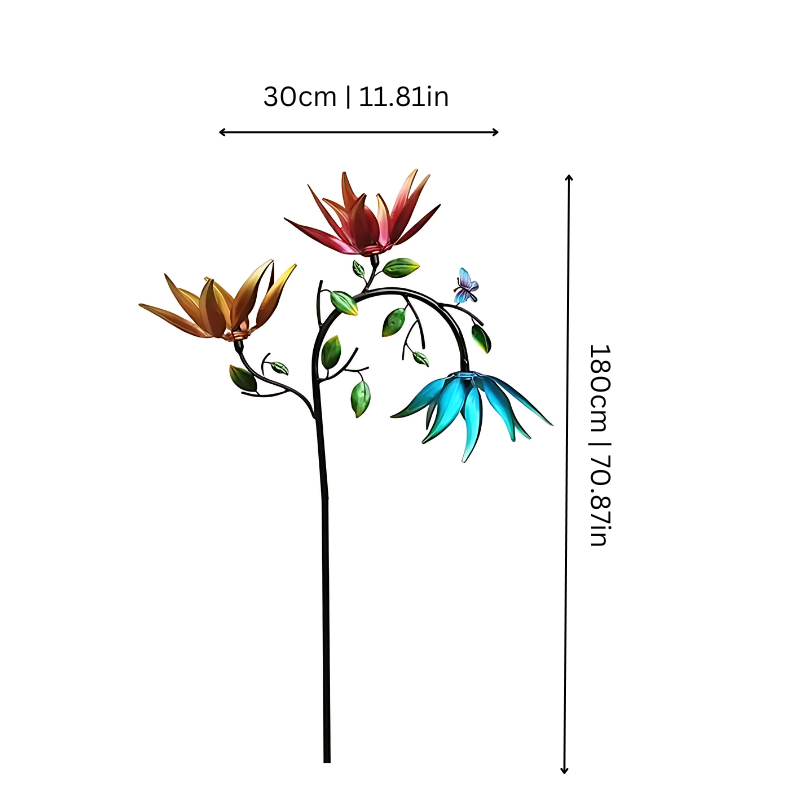 Windspel Tuindecoratie met Bloemen en Vlinders – Brengt Kleur en Beweging in je Buitenruimte – Weerbestendig en Sfeervol voor Tuin Terras Balkon of Oprit | Sulvida