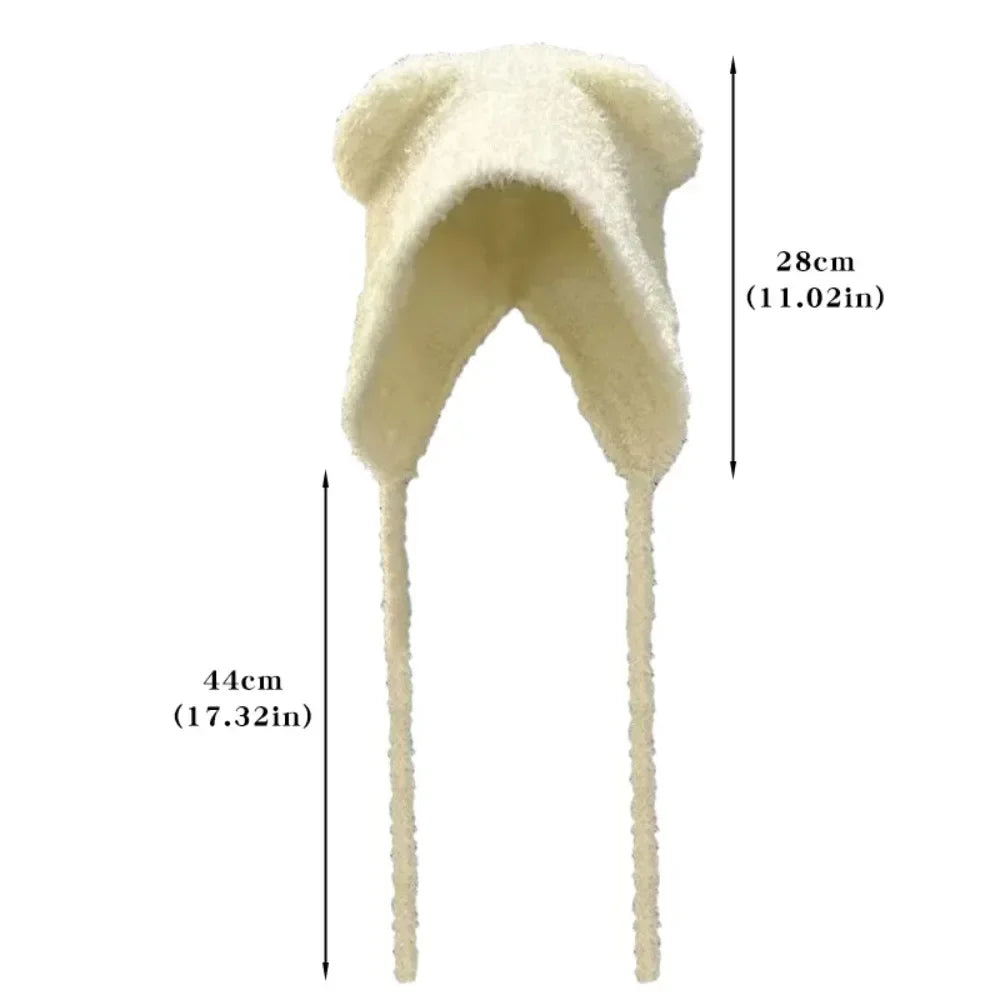 Berenoren Wintermuts voor Dames met Capuchon en Strikband – Zachte Wollen Gebreide Warme Winteraccessoire | Sulvida